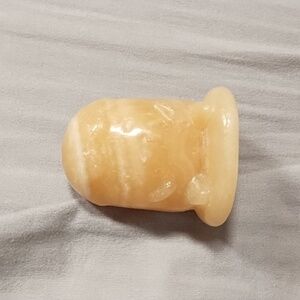 Orange Calcite Gudetama carving